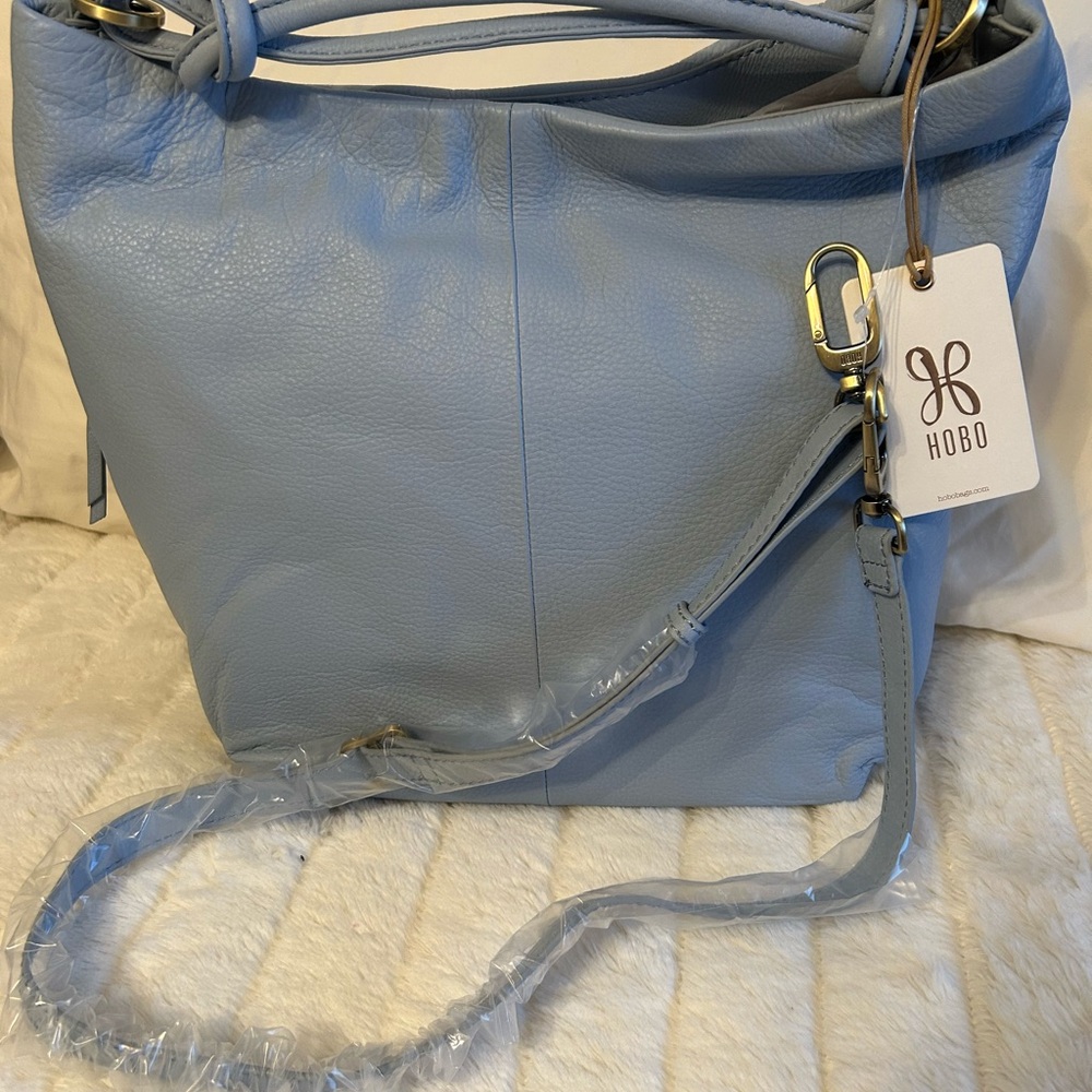 Hobo Light Blue Leather Women's Bag